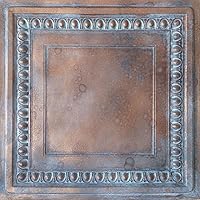 DCT06 Cambridge PVC 2' x 2' Lay-in or Glue-up Ceiling Tile (Covers / 200 sq.ft), Weathered Copper, 50 Piece