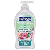 Softsoap Antibacterial Liquid Hand Soap, Sensitive Rosewater and Aloe scent Hand Soap, 11.25 Fl Oz (Pack of 6)