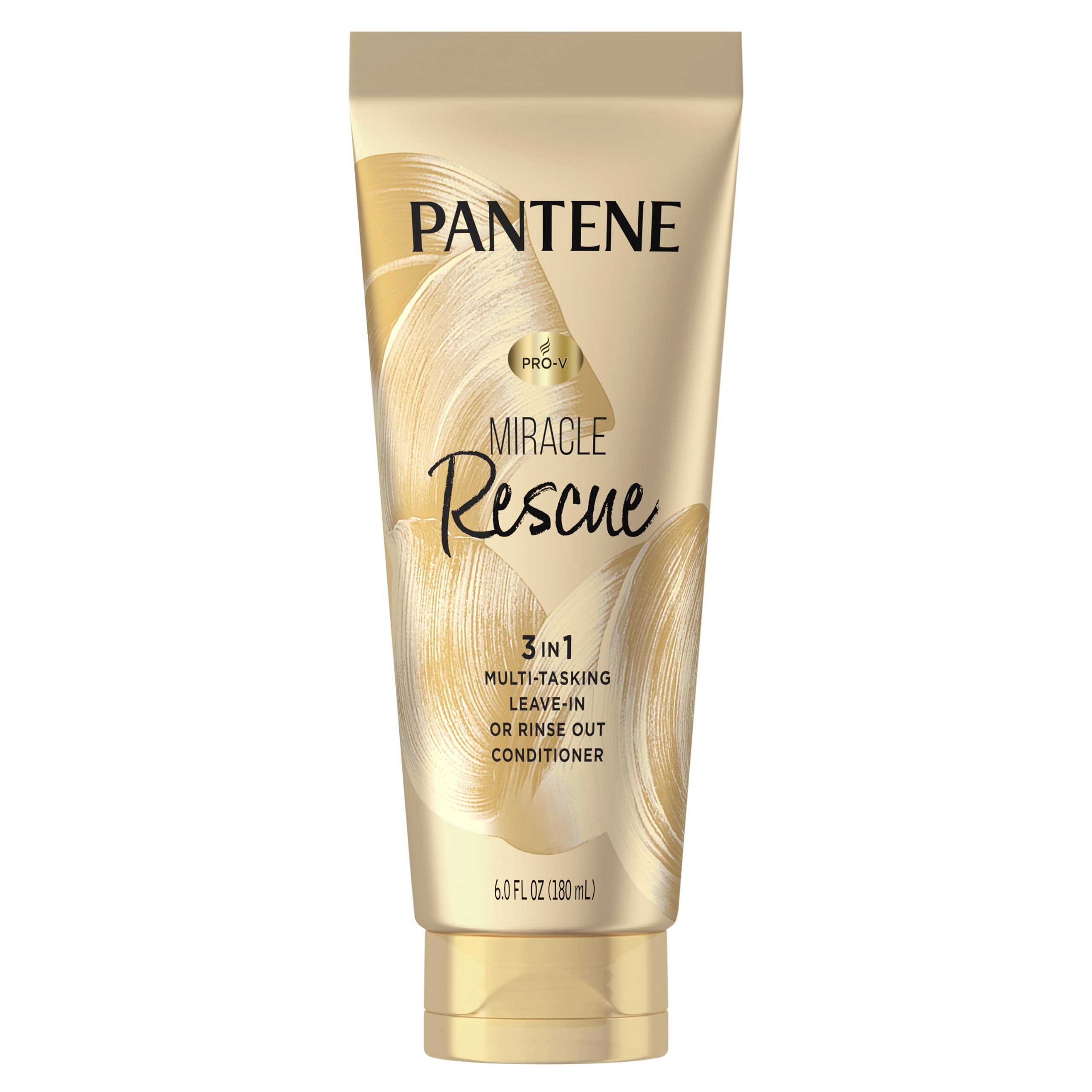 Pantene Miracle Rescue 3 in 1 Leave In Conditioner, Rinse off Conditioner, Heat Protectant for Hair, Detangler, Anti Frizz, Moisturizing, For All Hair Types, Safe for Color Treated Hair, 6.0 fl oz