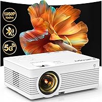 【4K Projector】Faltopu Native 1080P Projector, 500ANSI Projector with 5G WiFi and Bluetooth, Full HD Outdoor Projector, 300'' Mini Portable Movie Projector Compatible with with Android/iOS/Windows