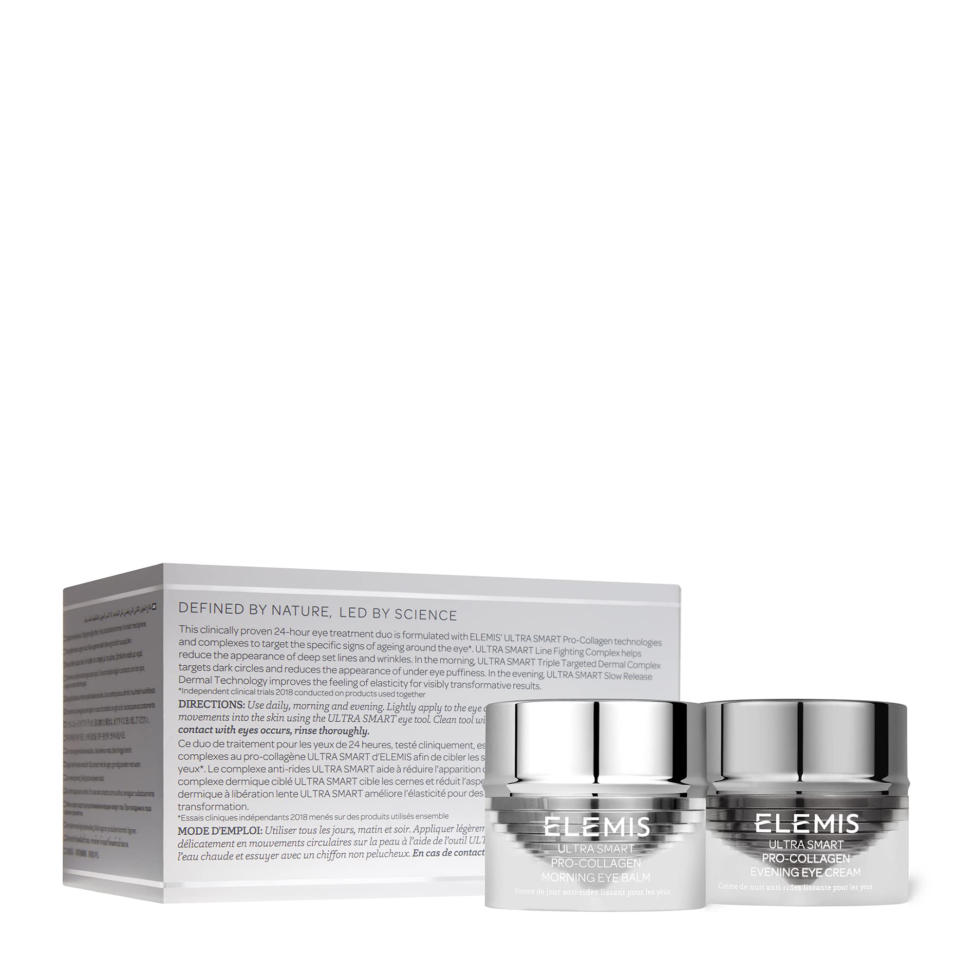ELEMIS ULTRA SMART Pro-Collagen Eye Treatment Duo | Day & Night Treament System and Tool Rejuvenates, Smoothes, and Tightens the Eye Contour | 10 mL,0.33 Ounce (Pack of 2)