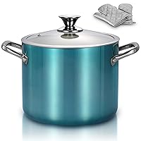 FRUITEAM Nonstick Stock Pot 7 Qt Soup Pasta Pot with Lid, 7-Quart Multi Stockpot Oven Safe Cooking Pot for Stew, Sauce & Reheat Food, Induction/Oven/Gas/Stovetops Compatible for Family Meal