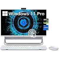 Dell Inspiron 27 Inch FHD Touchscreen All-in-One Business Desktop Computer, Intel Core i7-1165G7, 16GB RAM, 512GB SSD, 1TB HDD, Windows 11 Pro, GeForce MX330, Wireless Keyboard & Mouse, HDMI, Silver