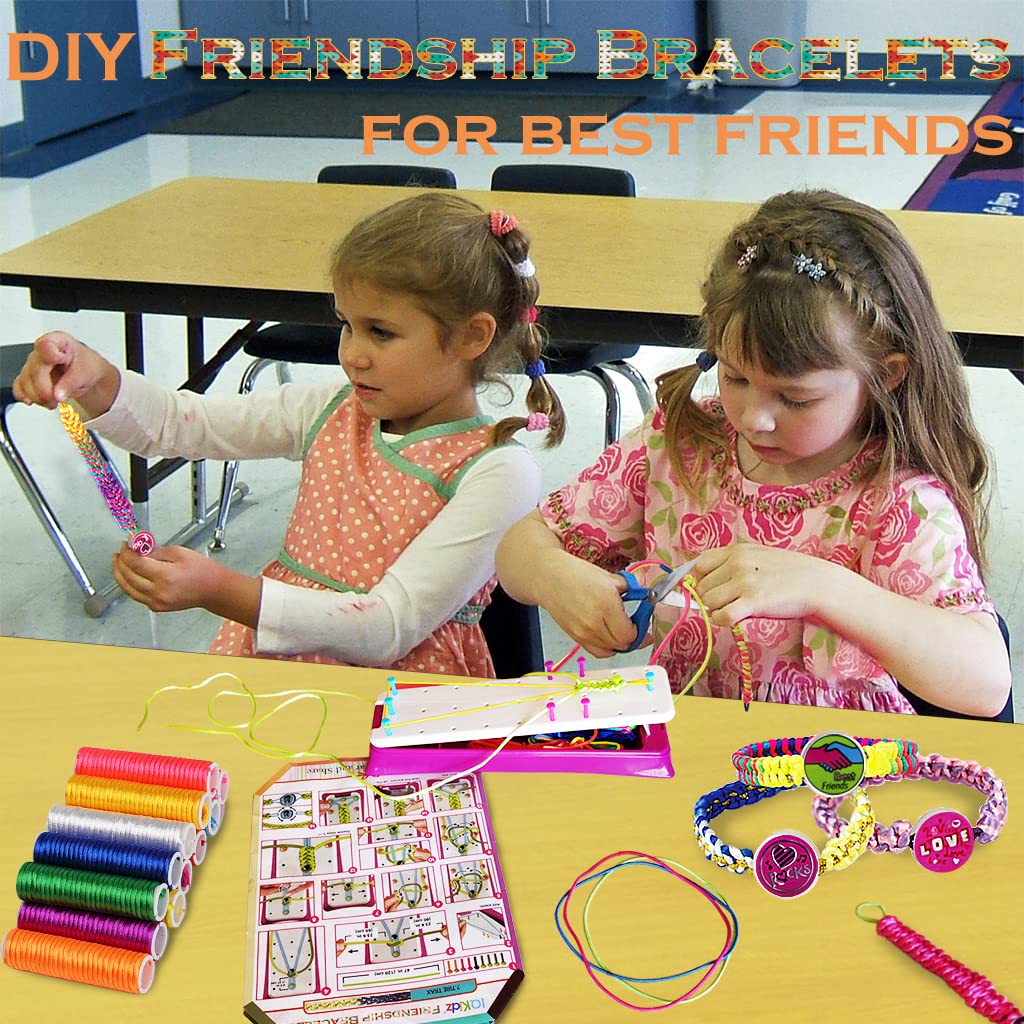 IQKidz Friendship Bracelet Maker Kit - Making Bracelets Craft Toys for Girls Age 8-12 yrs, Cool Birthday Gifts for 7, 9, 10, 11 Years Old Kids, Christmas Gift Set