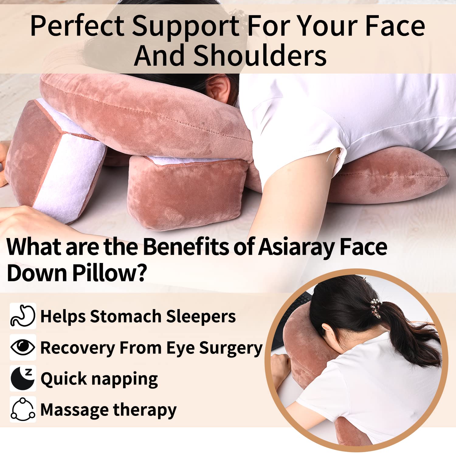 Face Down Pillow After Eye Surgery Recovery Equipment, Comfortable Retinal Detachment Pillow, Vitrectomy Macular Hole Recovery Equipment for Post Eye Surgery Recovery