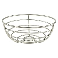 Spectrum Diversified Euro Fruit Bowl & Produce Basket Modern Countertop Food Storage for Fruits & Vegetables, Sleek Design with Sturdy Steel Construction,Silver