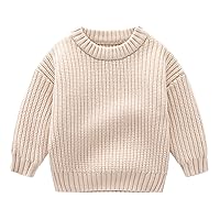 Baby Kids Knitwear Tops Boys Girls Solid Color Knitting Sweater Pullover Fall Winter Outfit
