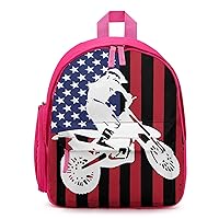 Dirt Bike Motocross Supercross USA Flag Cute Printed Backpack Lightweight Travel Bag for Camping Shopping Picnic