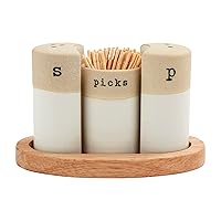 Mud Pie S and P Shaker Toothpick Set, assembled 2 3/4