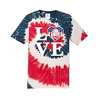 Threadrock Love Trump American Flag Heart Unisex Tie Dye T-Shirt