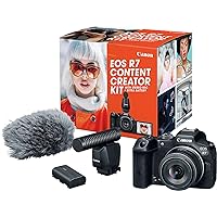 Canon EOS R7 Content Creator Kit, Mirrorless Vlogging Camera, 32.5 MP, 4K 60p Video, DIGIC X Image Processor, RF-S18-45mm F4.5-6.3 is STM Lens, Stereo Microphone, & Extra Battery Pack Canon EOS R7 Content Creator Kit, Mirrorless Vlogging Camera, 32.5 MP, 4K 60p Video, DIGIC X Image Processor, RF-S18-45mm F4.5-6.3 is STM Lens, Stereo Microphone, & Extra Battery Pack