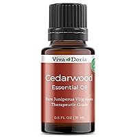 100% Pure Cedarwood Essential Oil, Undiluted, Therapeutic Grade, Virginia Cedarwood Oil, 15 mL (0.5 Fluid Ounce)