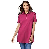 Woman Within Women's Plus Size Perfect Short-Sleeve Polo Shirt
