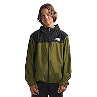 THE NORTH FACE Boys' Never Stop Hooded WindWall Jacket, Forest Olive, Large