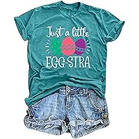 Women Happy Easter T Shirt Bunny Rabbit Graphic T-Shirt Funny Letter Printed Shirts Short Sleeve Tops
