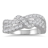 1/2 Carat TW Diamond Knot Ring in 10K White Gold