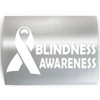 Blindness AWARENESS White Ribbon - PICK YOUR COLOR & SIZE - Vinyl Decal Sticker B