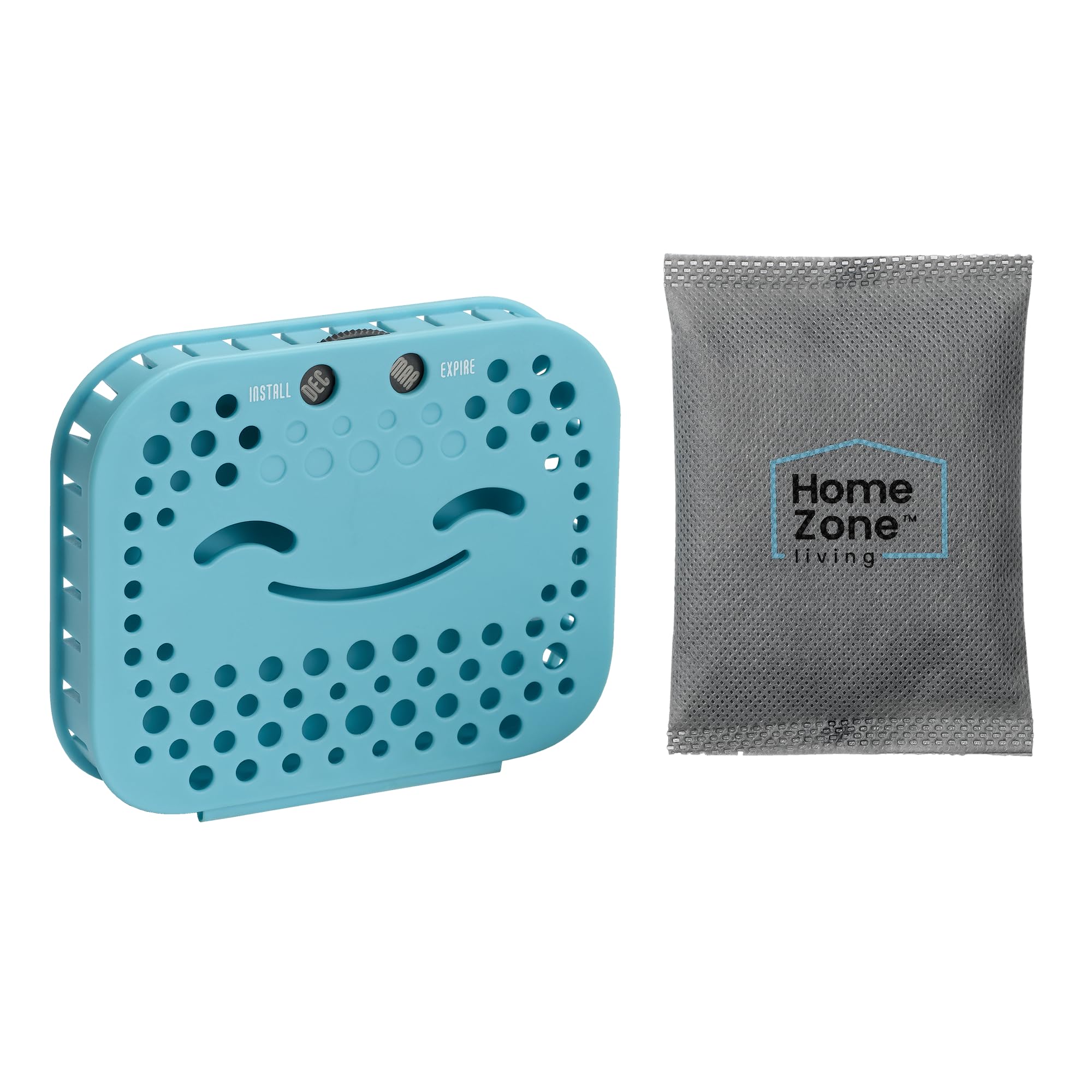 Home Zone Living CleanAura Deodorizing Filter Kit with Charcoal Filter Bag and Magnetic Sticker, Helps Eliminate Odor at Home
