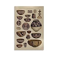 CUBUGHHT Native American Pottery Poster 1 Canvas Painting Posters And Prints Wall Art Pictures for Living Room Bedroom Decor 08x12inch(20x30cm) Unframe-style