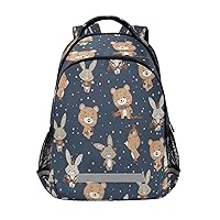 Animal Cute Bunny and Bear Backpacks Travel Laptop Daypack School Book Bag for Men Women Teens Kids