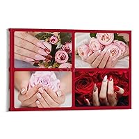 Generic Nail Wall Decor Nail Shop Nail Art Prints Nail Colours Nail Design Poster (2) Canvas Painting Posters And Prints Wall Art Pictures for Living Room Bedroom Decor 24x36inch(60x90cm) Frame-style