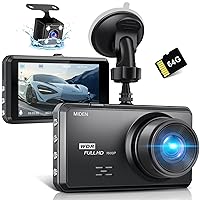 S7 2.5K Dash Cam Front and Rear,64G SD Card,1600P+1080P FHD Dual Dash Camera for Cars,176°+160° Wide Angle,3.2'' IPS Screen Dashcam,G-Sensor,Loop Recording,WDR,Night Vision,24H Parking Monitor