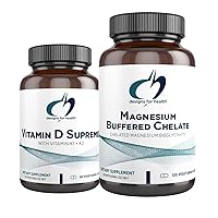 Designs for Health Vitamin D Supreme (60 Capsules) + Magnesium Glycinate Complex (180 Capsules) Bundle - Vitamin D3 5000 IU with 2000mcg Vitamin K + Magnesium Supplement (2 Products)
