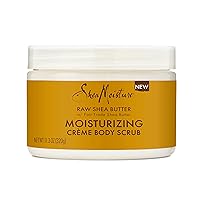 Raw Fair Trade Shea Butter Moisturizing Exfoliating Crème Body Scrub for Dull Skin 11.3 oz
