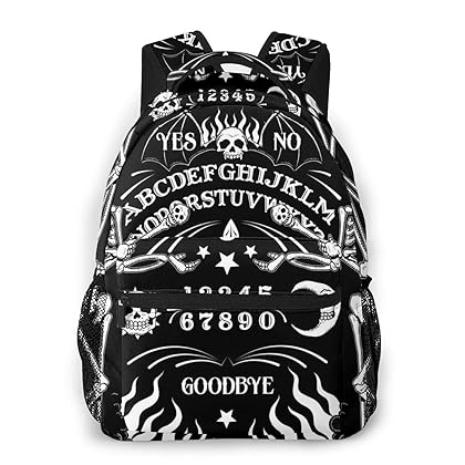 NiYoung Laptop Backpack for School College Students Skull Skeleton Magic Board Tattoo Black Water Resistant Book Bag for Boy and Girl - Carry-On Backpack Travel Durable Work Daypack