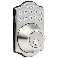 Traditional Electronic Keypad Deadbolt Door Lock with Touch-Control Keyless Entry, Keyed Entry Option, Satin Nickel
