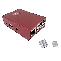 Aluminum Raspberry Pi 3 Model B B+ Case with Heatsinks - Red (RAS-PCS03-RD)