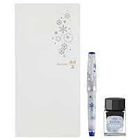 Plus Sailor Fountain Pen Notepad, K.Crie, Premium Cloth x Professional Gear Slim, First Snow, Limited Set, 14K Nib, Extra Fine Point (EF) 10-8827-110 86-096