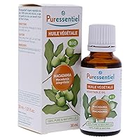 Puressentiel Organic Macadamia Vegetable Oil, Benefits Hair and Skin - 100% Pure & Natural, Vegan - 1 fl oz