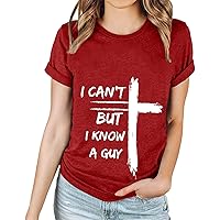 Christian T Shirts for Women Casual Summer Tops Easter T-Shirt Easter Day Theme Letter Print Shirt Top Blouses