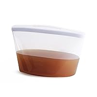Stasher Reusable Silicone Storage Bag, Food Storage Container, Microwave and Dishwasher Safe, Leak-free, 6 Cup Bowl, Clear