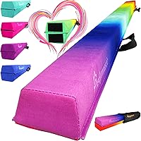 PreGymnastic 6FT/8FT/9.5FT Folding Balance Beam for Kids 3-12,Foldable Gymnastics Floor Beam-Extra Firm Suede Cover with Carry Bag for Home-Gym Equipment for Toddler Teenage