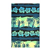 Lint Free Tea Towels Tropical Sunrise Green Kitchen Towel Microfiber Terry Cotton Kitchen Towels Cute Hand Towels for Kitchen Wash Style 28x18in 6PCS