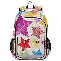 ALAZA Colorful Stars Yellow Red Bule Green Casual Daypacks Outdoor Backpack