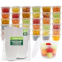 Food Storage Containers [36 Set] 16 oz Plastic Deli Containers with Lids, Slime, Soup, Meal Prep Containers | BPA Free | Stackable | Leakproof | Microwave/Dishwasher/Freezer Safe