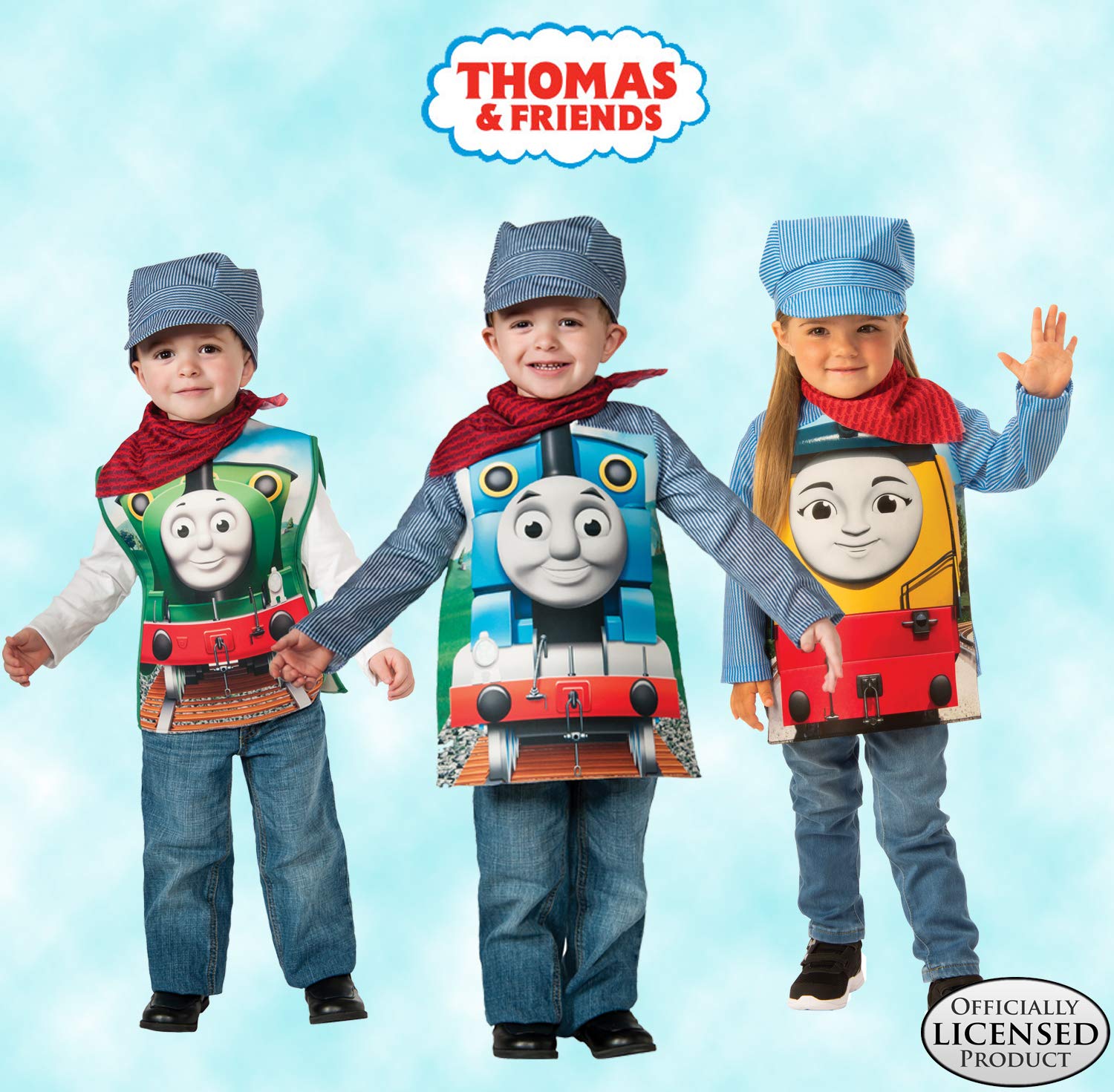 Rubies Thomas and Friends, Deluxe Thomas the Tank Engine and Engineer Costume, Toddler - Toddler One Color