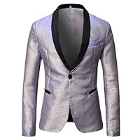 Men Gradient Dress Blazer One Button Shawl Lapel Suit Jacket Casual Party Prom Wedding Banquet Tuxedo