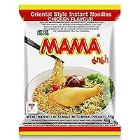 MAMA Noodles CHICKEN Instant Spicy Noodles with Delicious Thai Flavors, Hot And Spicy Noodles with Chicken Soup Base, No Trans Fat with Fewer Calories Than Deep Fried Noodles (Chicken Flavor, 30 Pack)