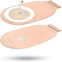 Rehand Colostomy Bags, One Piece Ostomy Supplies for Ileostomy Stoma Care, Hook & Loop Closures Ostomy Bag, Drainable Colostomy Supplies with Cut-to-Fit Design, Pack of 20