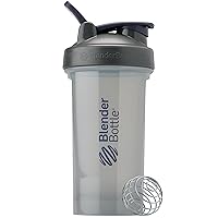 BlenderBottle Shaker Bottle Pro Series Perfect for Protein Shakes and Pre Workout, 24-Ounce, Full-Color Grey