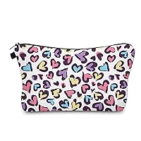 Cute Travel Makeup Bag Cosmetic Bag Small Pouch Gift for Women (Heart)