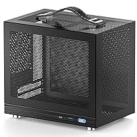 KXRORS G200 Mini-ITX PC Gaming Case - Front I/O USB 3.0 Type - C Port - High Airflow MESH Panels – Cable Management – Mini ITX Cube Gaming Computer Case - Black