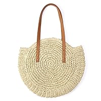 Ayliss Women Straw Woven Tote Handbag Large Beach Handmade Purse Shoulder Bag Straw Beach Handbag