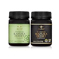 BeeNZ Bundle - Premium Manuka Honey, Certified UMF 5+ and Kanuka honey (17.6oz /500g bottles) |100% Pure and Natural New Zealand Honey | B Corp | No Additives | Gluten Free | Made in New Zealand