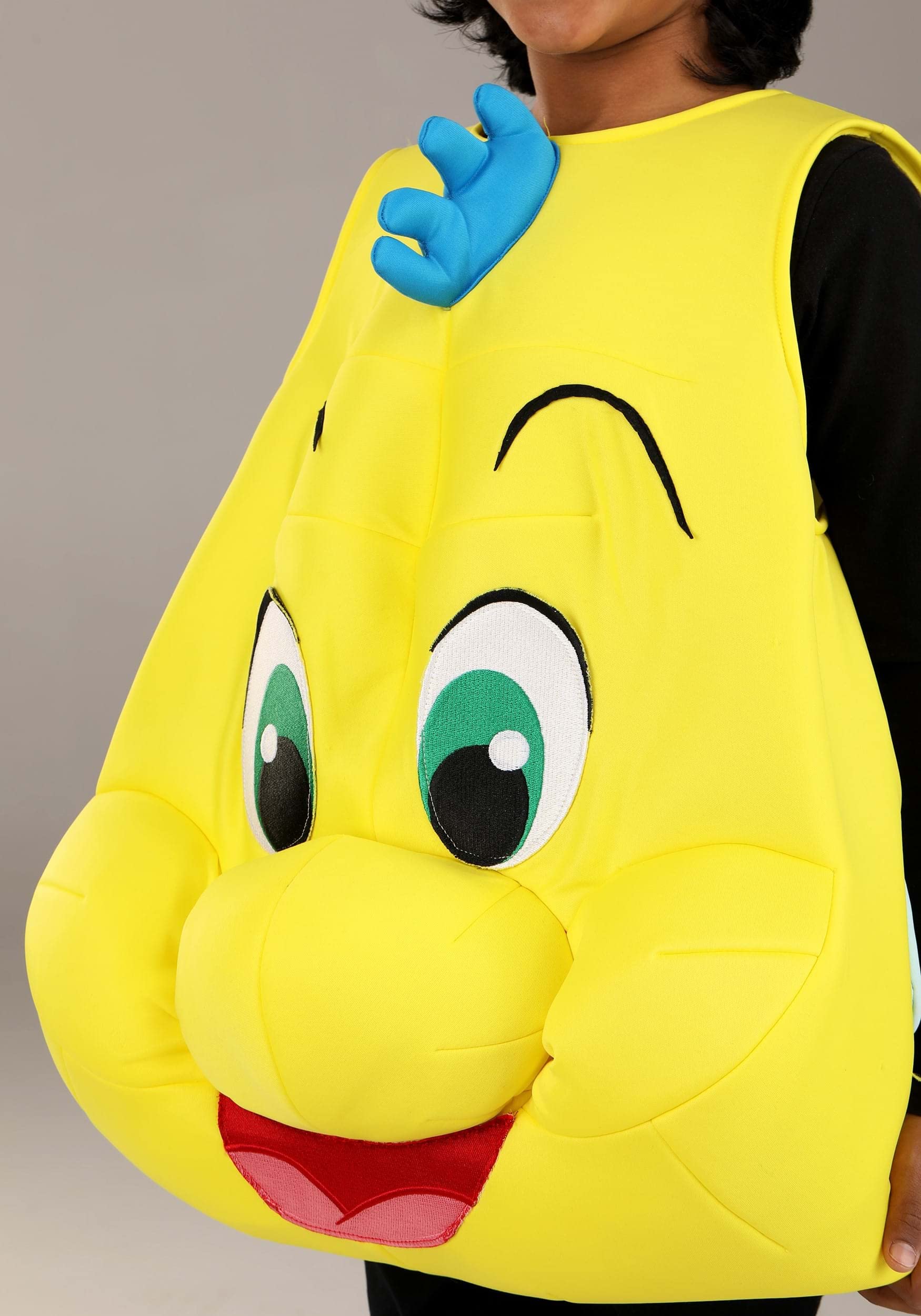 Disney's The Little Mermaid Flounder Costume for Kids, Yellow Plush Tropical Fish Tunic