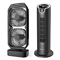 DR.PREPARE 120° Oscillating Cordless Tower Fan with 5'' Blade for Wider & Softer Airflow Bladeless Fan with Remote